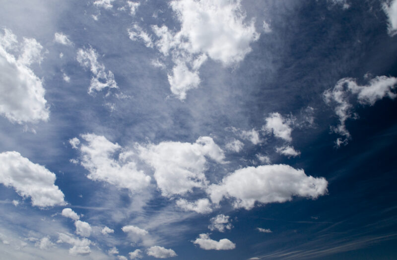 Clear Blue Sky & White Clouds Free Stock Photo