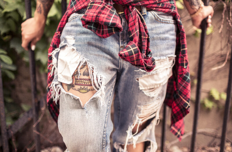 Plaid Shirt & Jeans Free Stock Photo