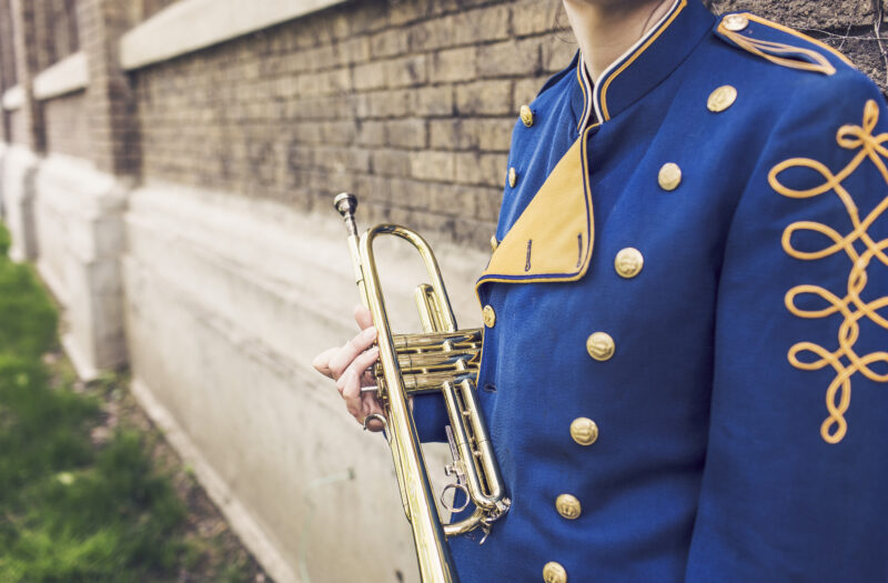 Trumpet Band Player Free Stock Photo