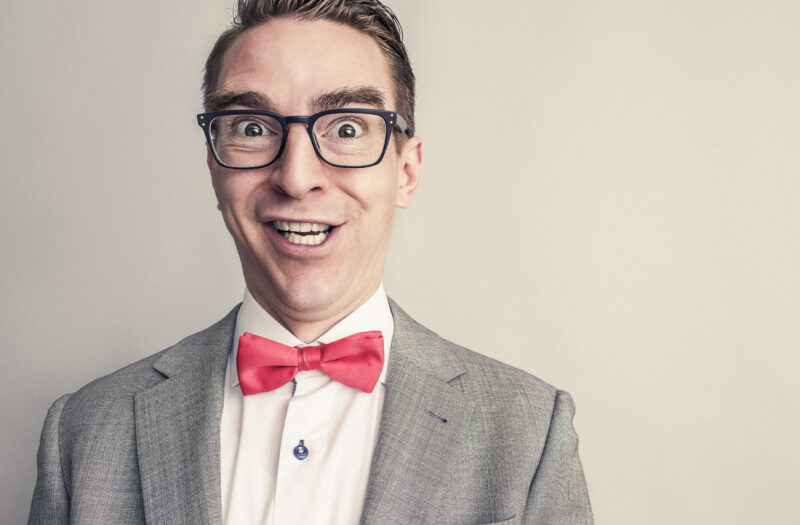 Happy Man With Bow-Tie Free Stock Photo