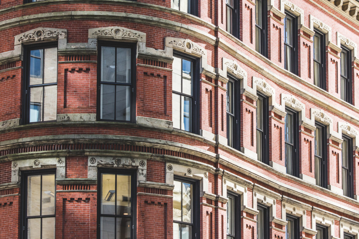 Urban Brick Facade Free Stock Photo