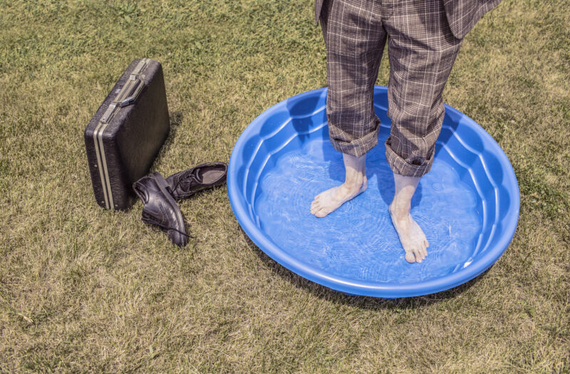 Businessman in Pool Free Stock Photo