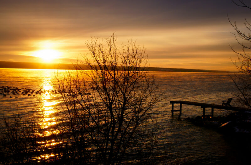 Lake at Sunset in Summer Free Stock Photo