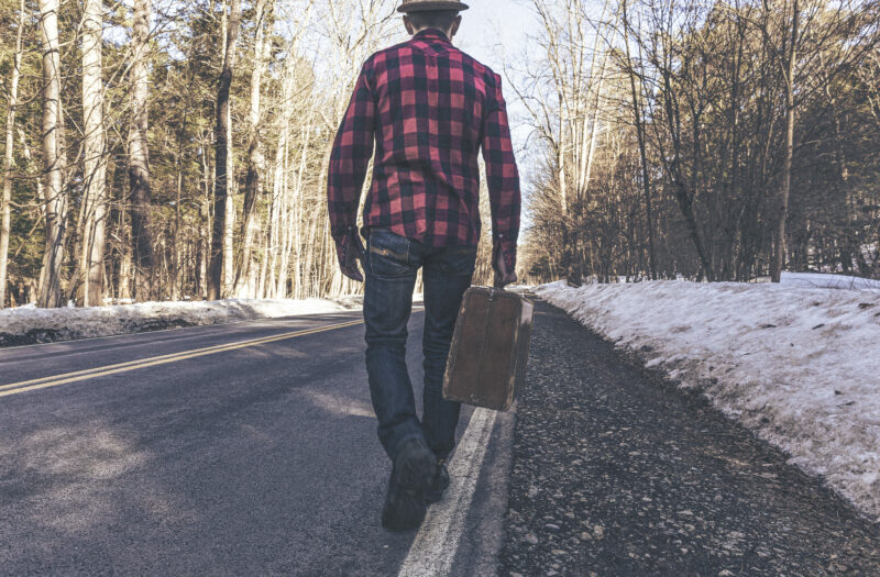 Hitchhiker Road Man Free Stock Photo