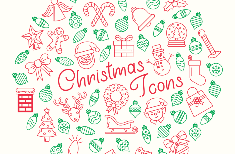 Christmas Icons Free Stock Vector