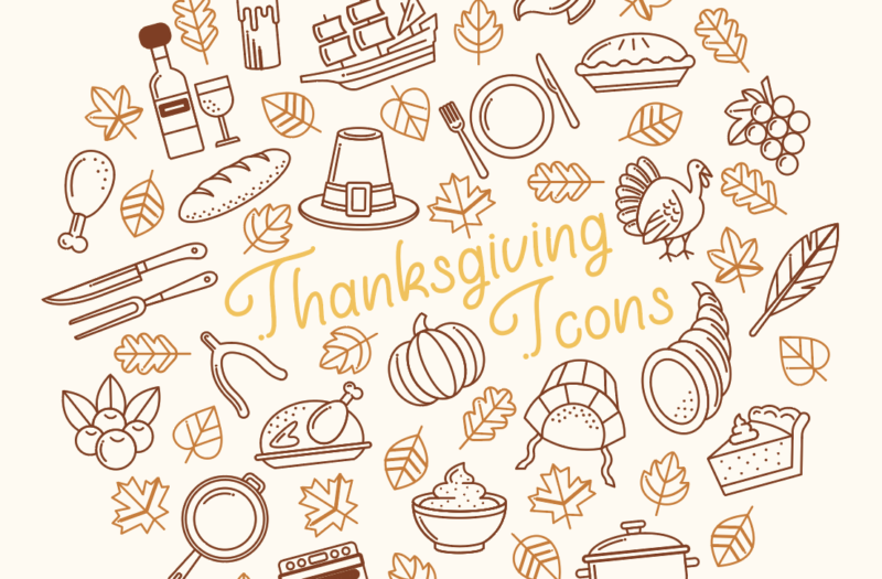 Thanksgiving Icons Free Stock Vector